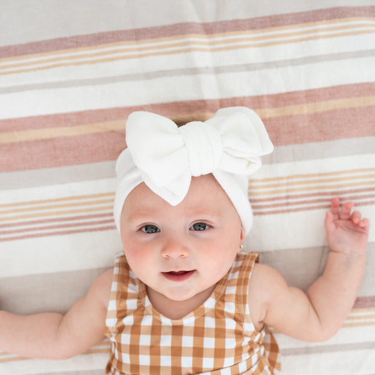 Orange Slices + Ivory Terry Cloth | Baby Bow Bundle