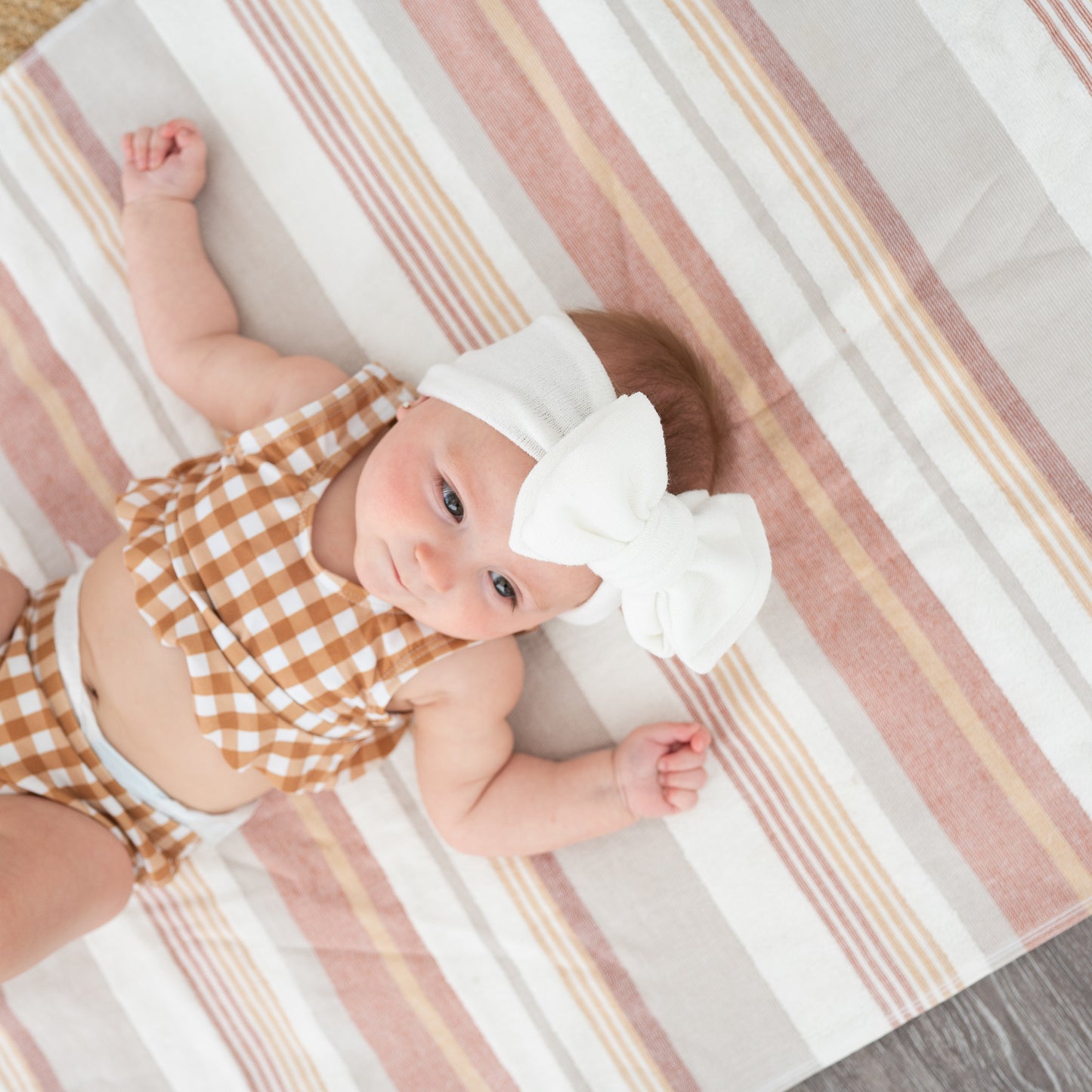 Orange Slices + Ivory Terry Cloth | Baby Bow Bundle