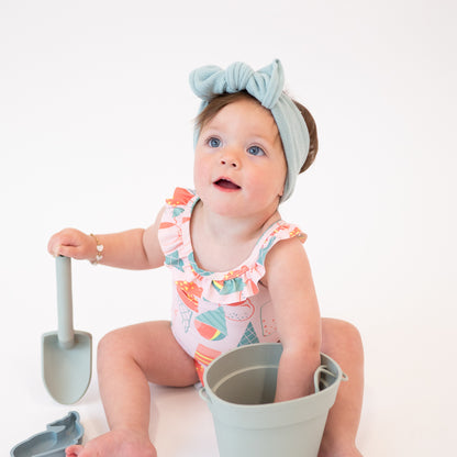 Mint Terry Cloth Baby Headband