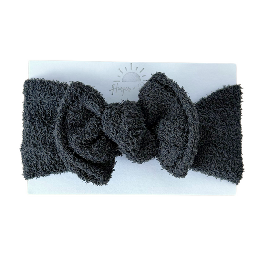 Charcoal Teddy Bear | Boucle Top Knot