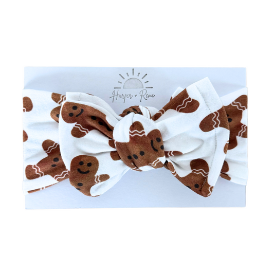 Gingerbread Men | Cotton Jersey Oversized Bow