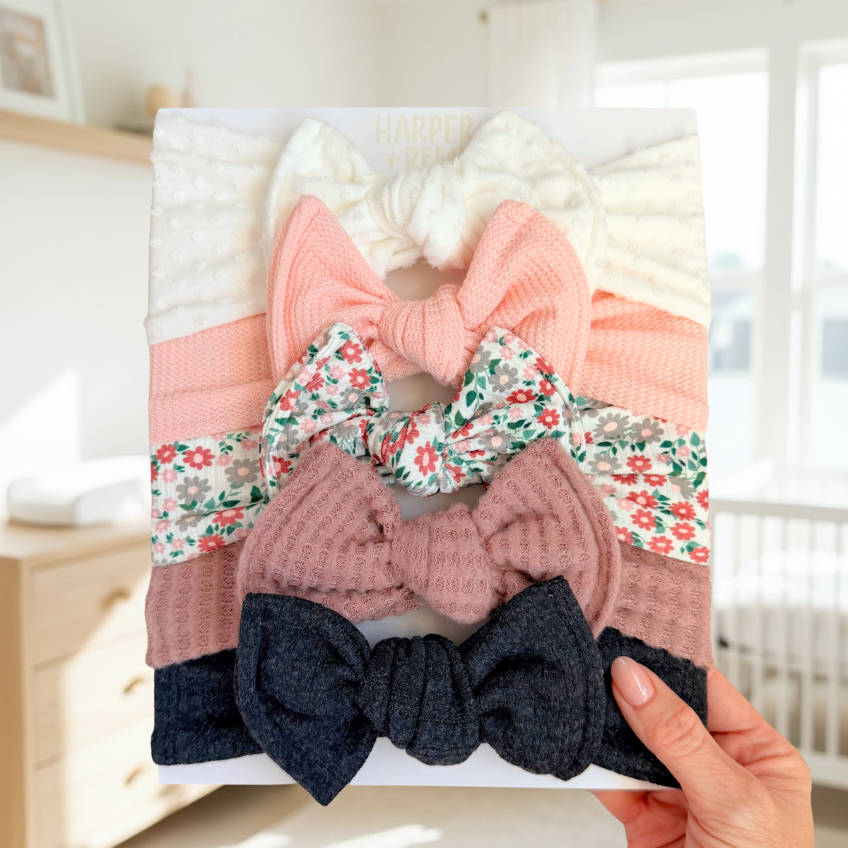 Signature Textures Sampler (Cozy Harvest) | Mixed Fabric Baby Bow Bundle