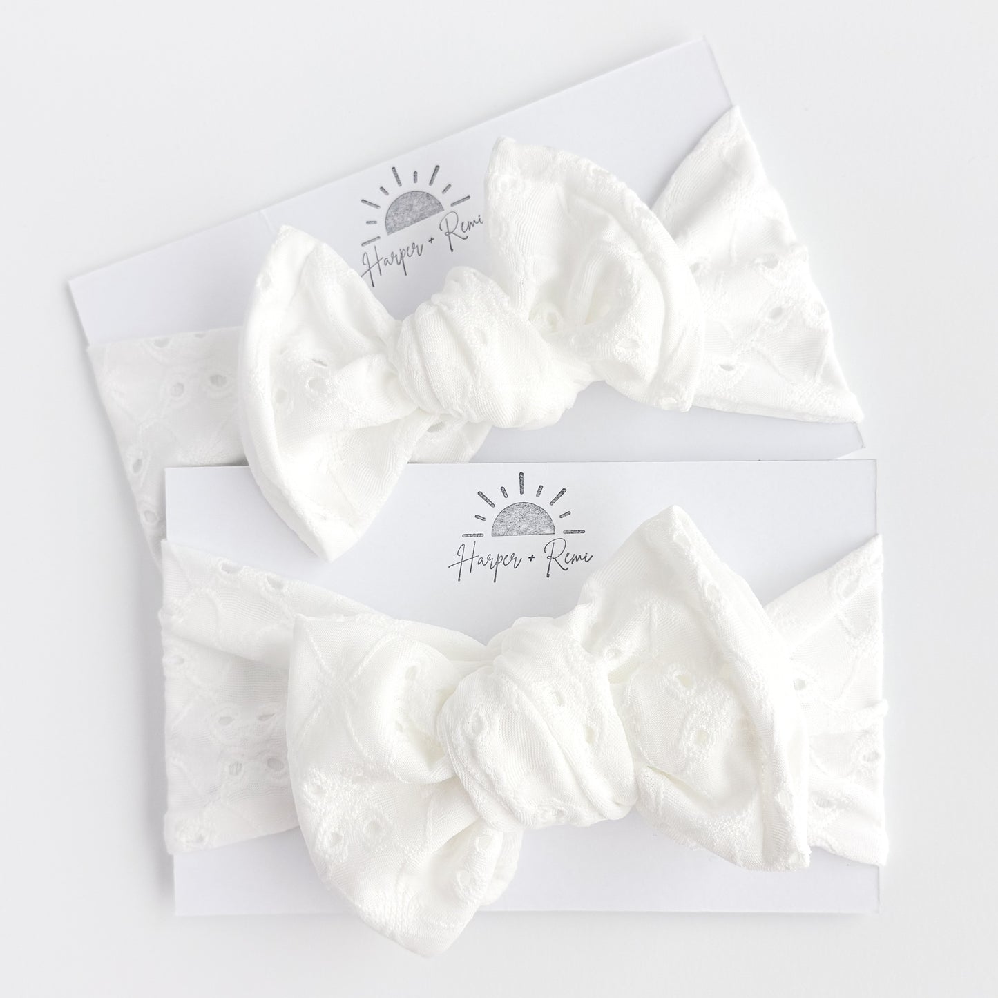 Blush Floral + White Eyelet | Baby Bow Bundle