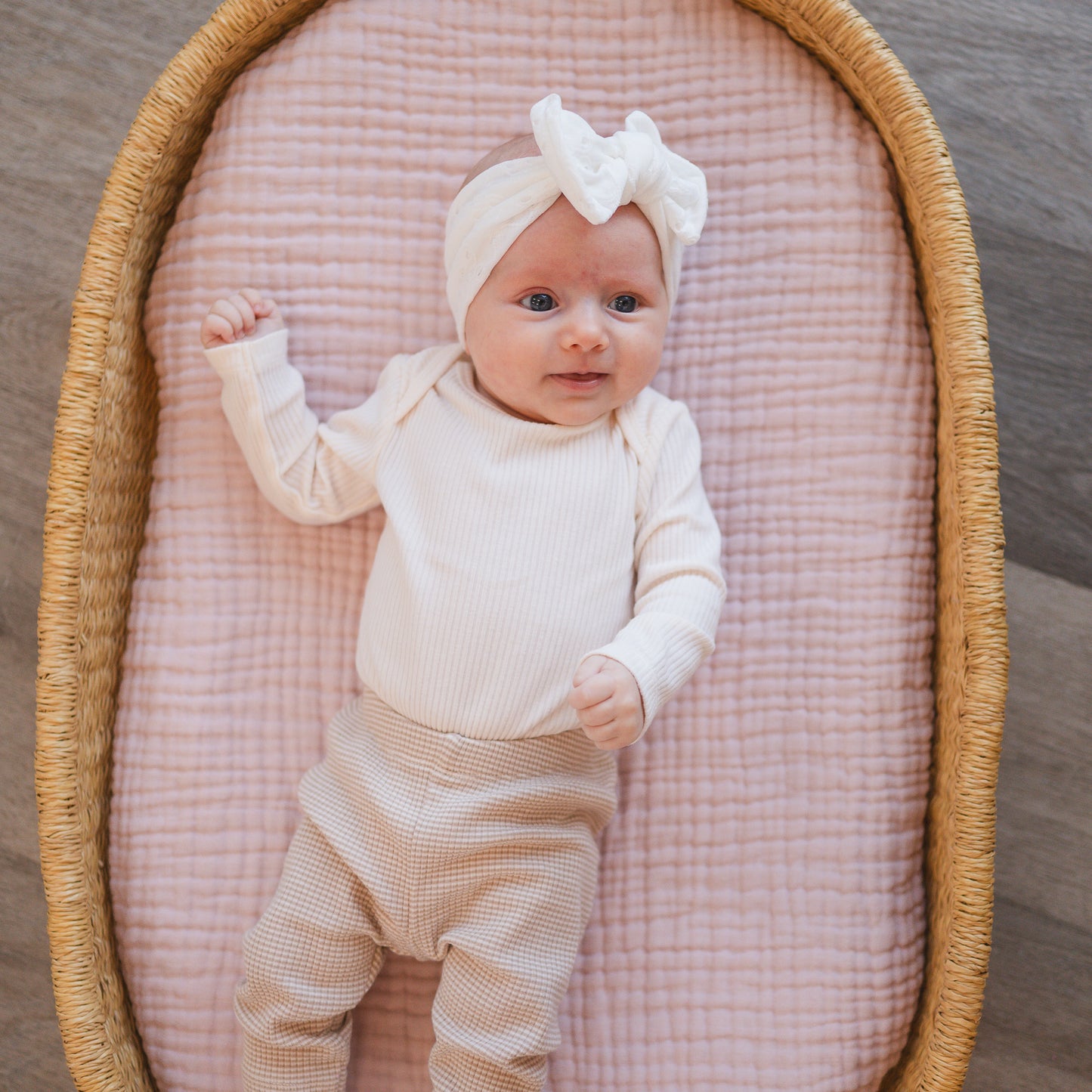 Blush Floral + White Eyelet | Baby Bow Bundle