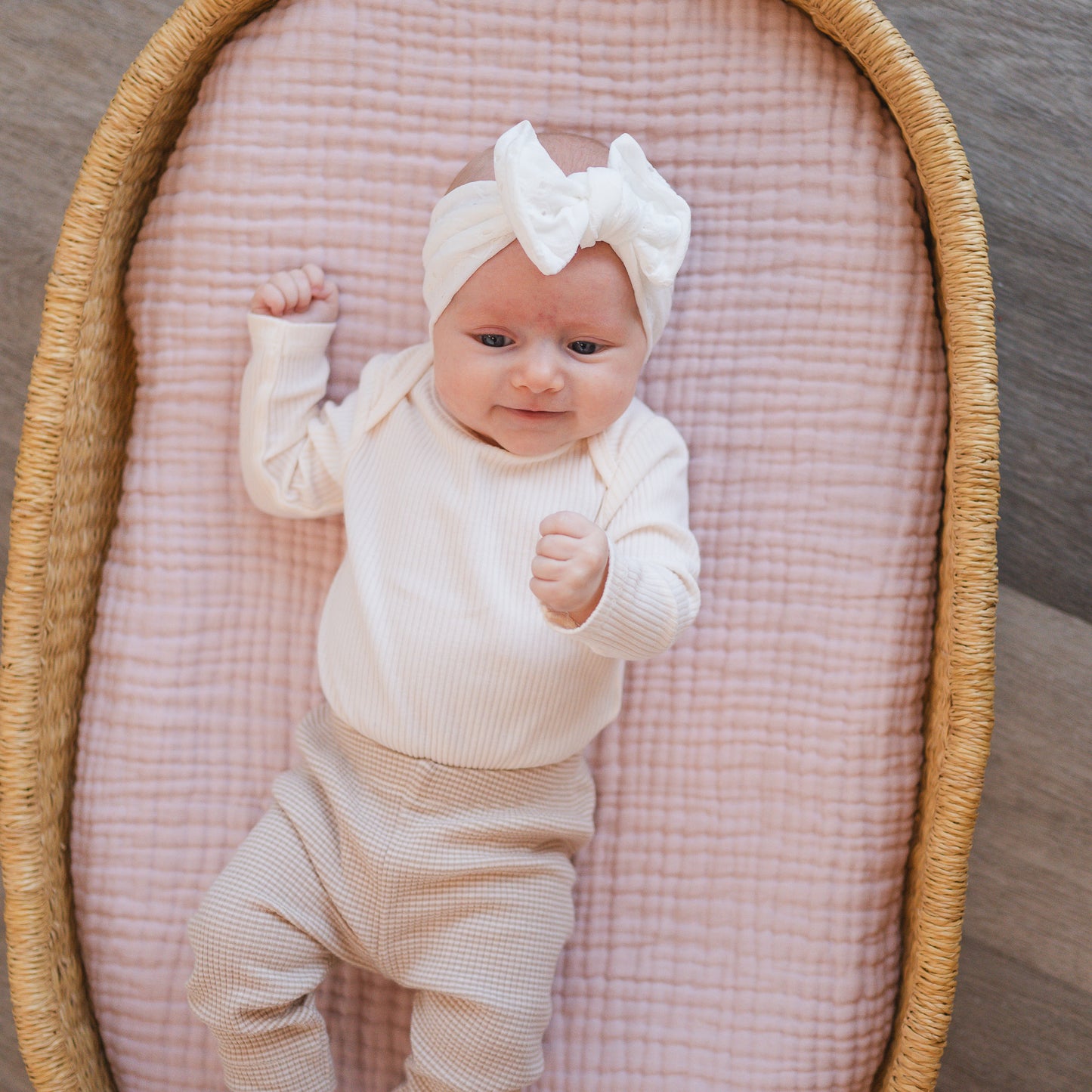 White Eyelet Baby Headband