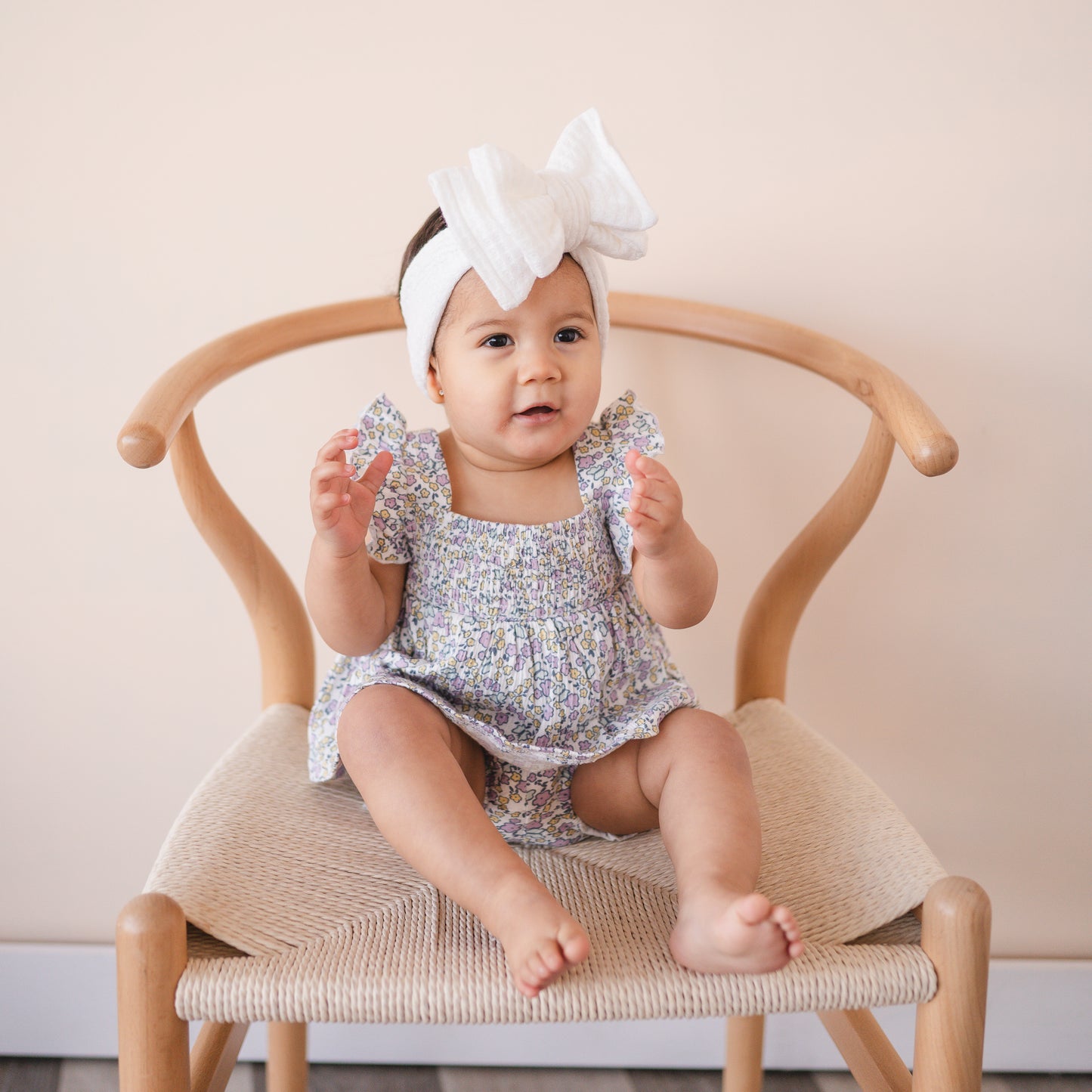 White Honeycomb Waffle Baby Headband