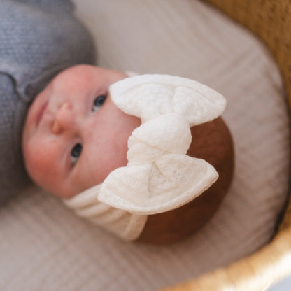 White Honeycomb Waffle Baby Headband