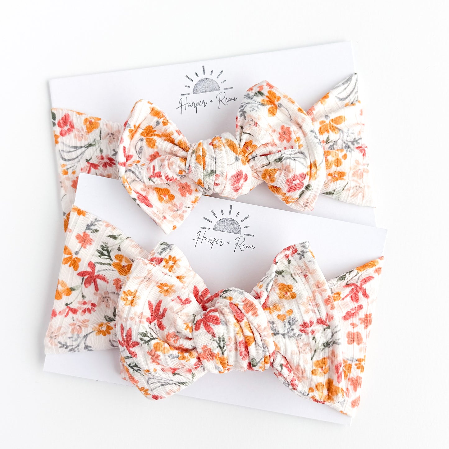Pink Watercolor Floral Ribbed Baby Headband