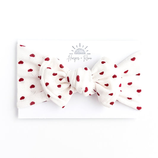 Red Hearts Jacquard Headband