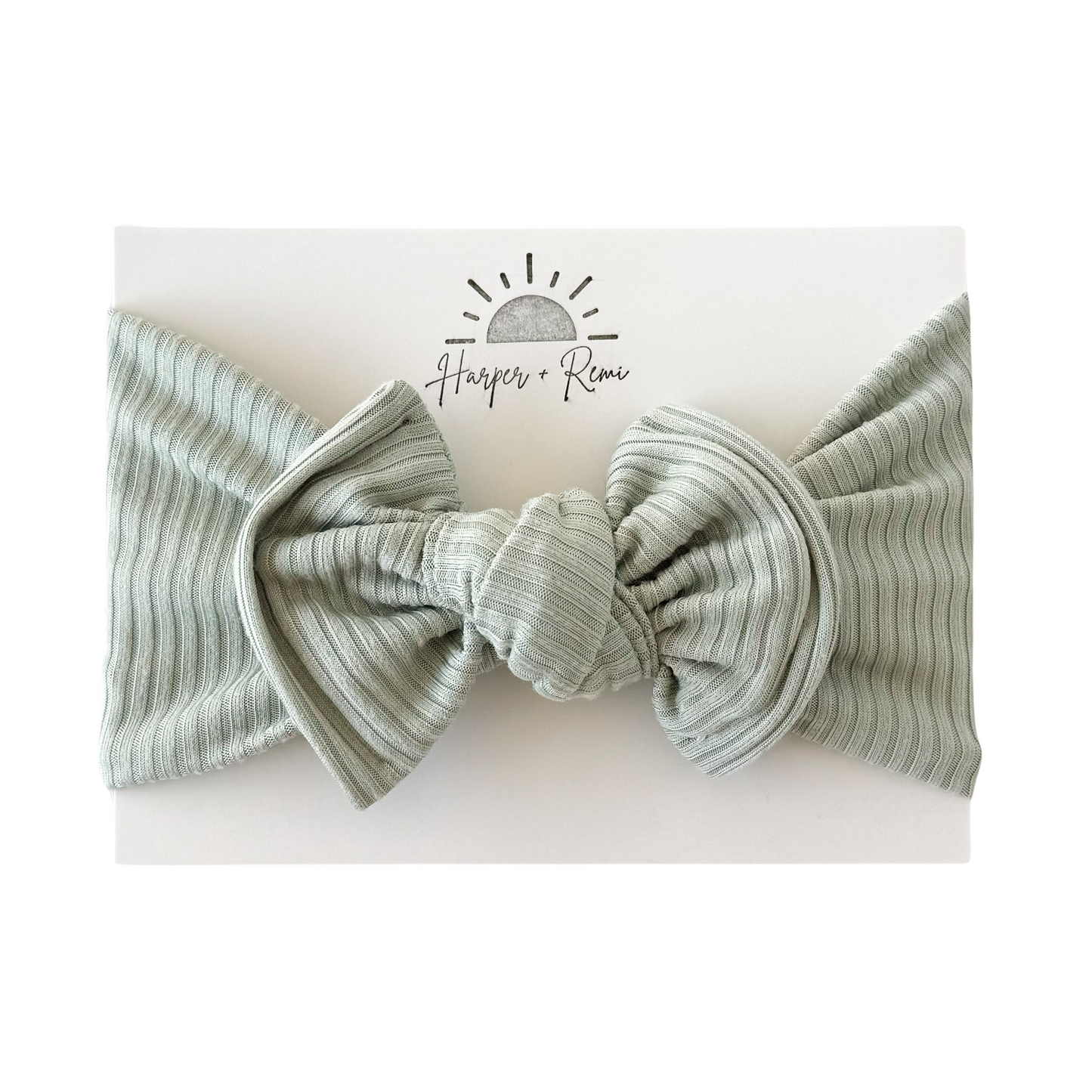 Aqua Gray | Ribbed Top Knot