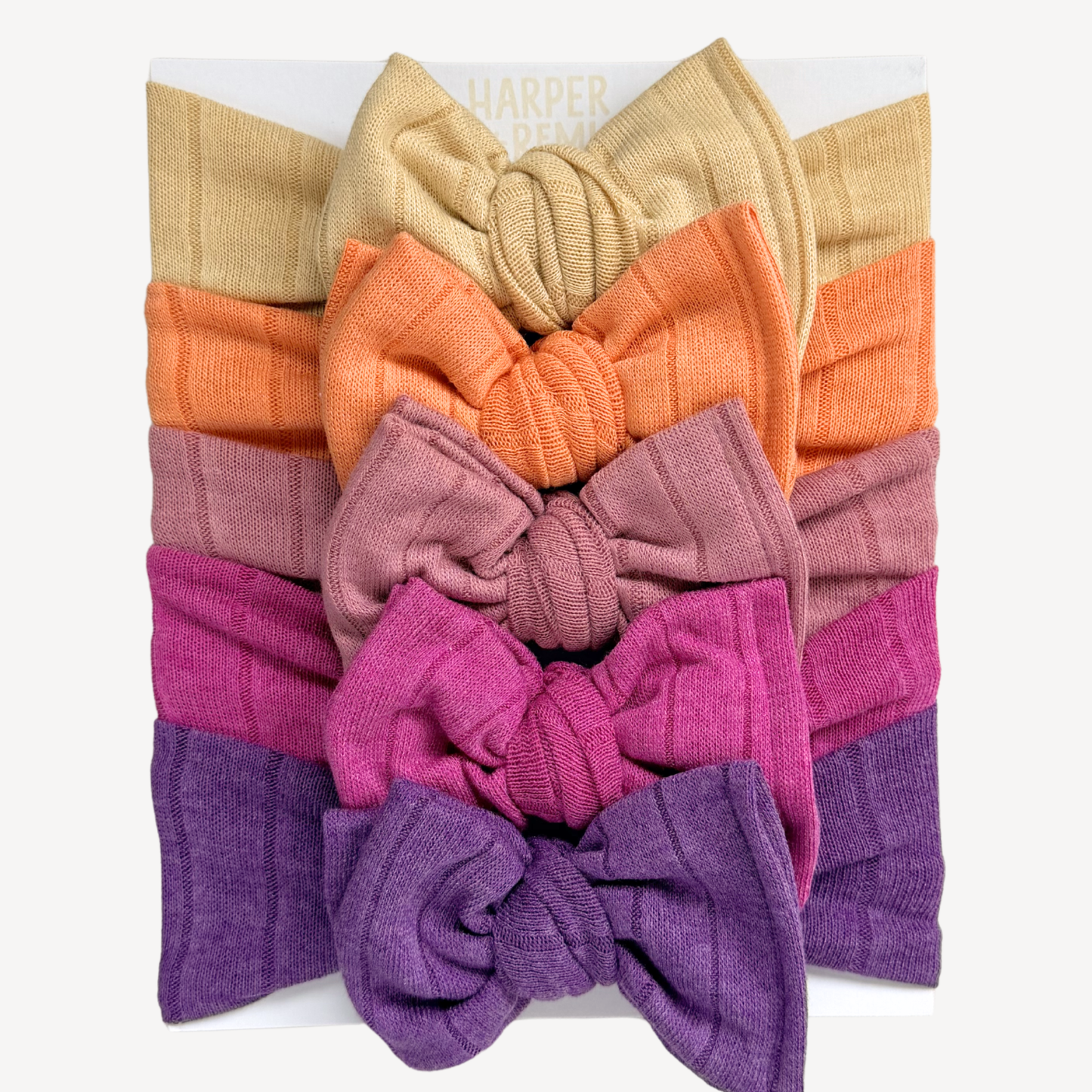 Autumn Sunset | Lightweight Sweat Ribbed Baby Bow Bundle