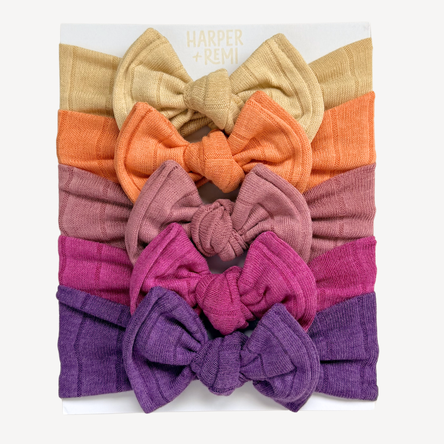 Autumn Sunset | Lightweight Sweat Ribbed Baby Bow Bundle