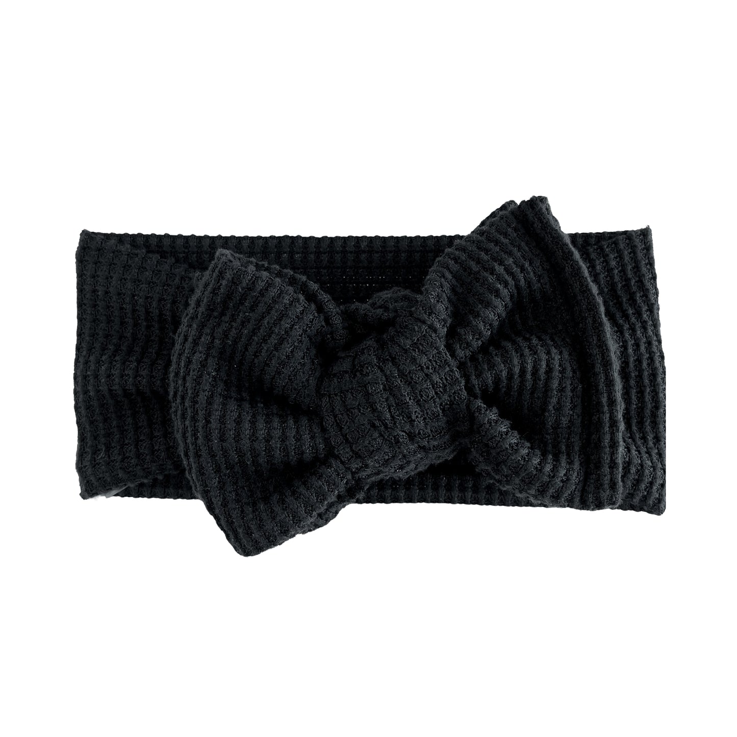 Black Brushed Waffle Sweater Baby Headband