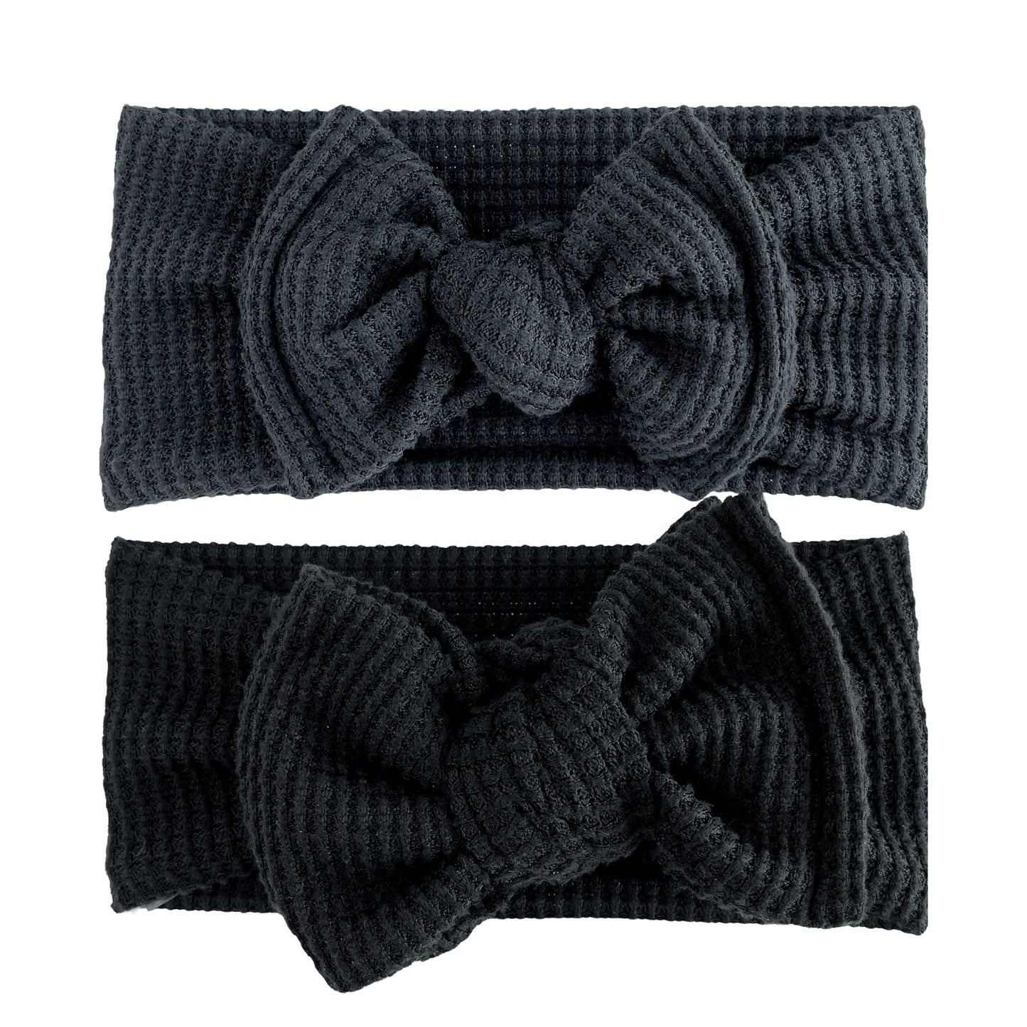 Black Brushed Waffle Sweater Baby Headband