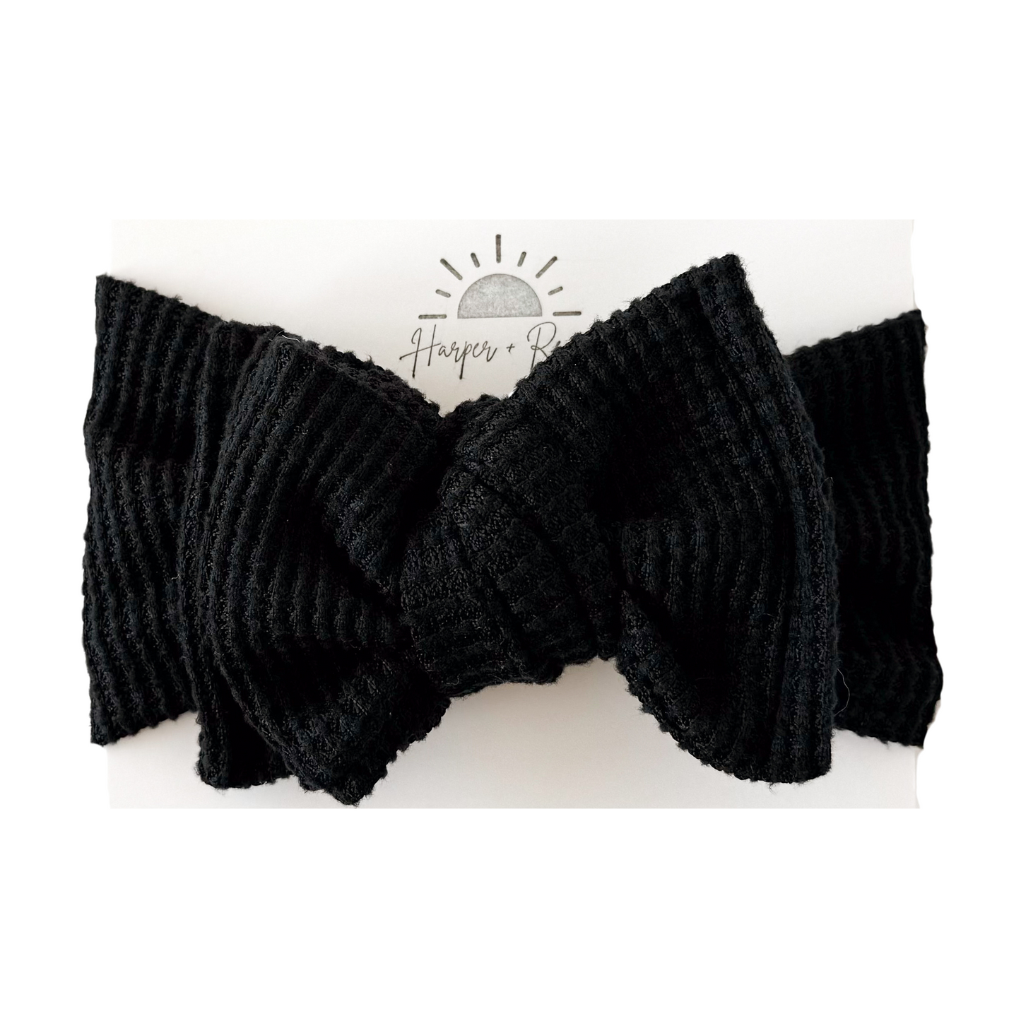 Black Brushed Waffle | Sweater Oversized Bow