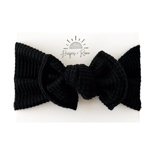 Black Brushed Waffle | Sweater Top Knot