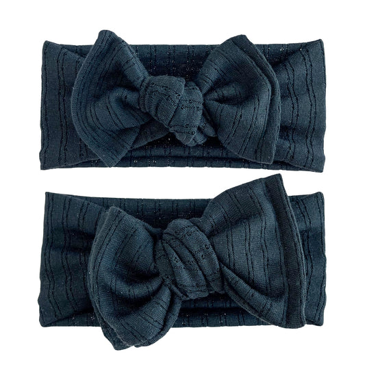 Black Pointelle Baby Headband