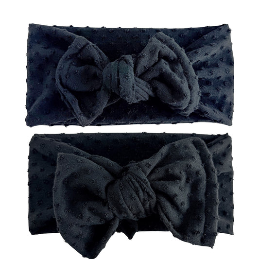 Black Swiss Dots Baby Headband