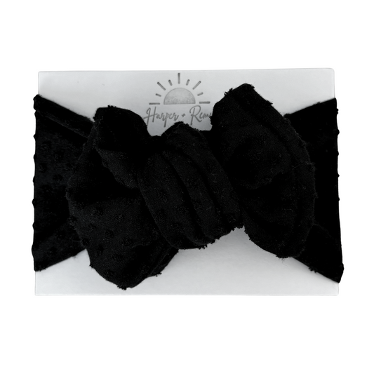 Black Swiss Dots | Oversized Bow