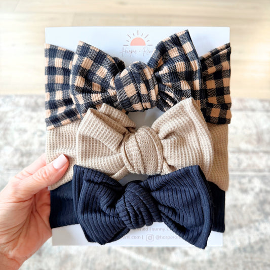 Holiday Neutrals | Baby Bow Bundle (Timeless Basics)