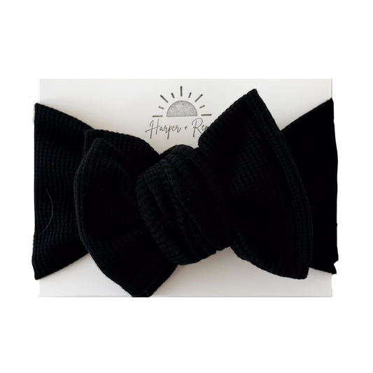 Black | Waffle Oversized Bow