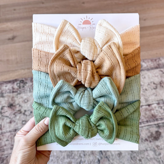 Pointelle Basics Bow Bundle | Bluegrass Neutral Solids