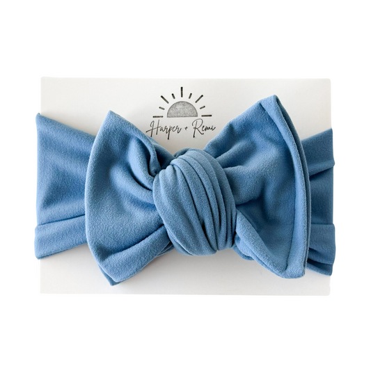 Bright Blue | Brushed Oversized Bow