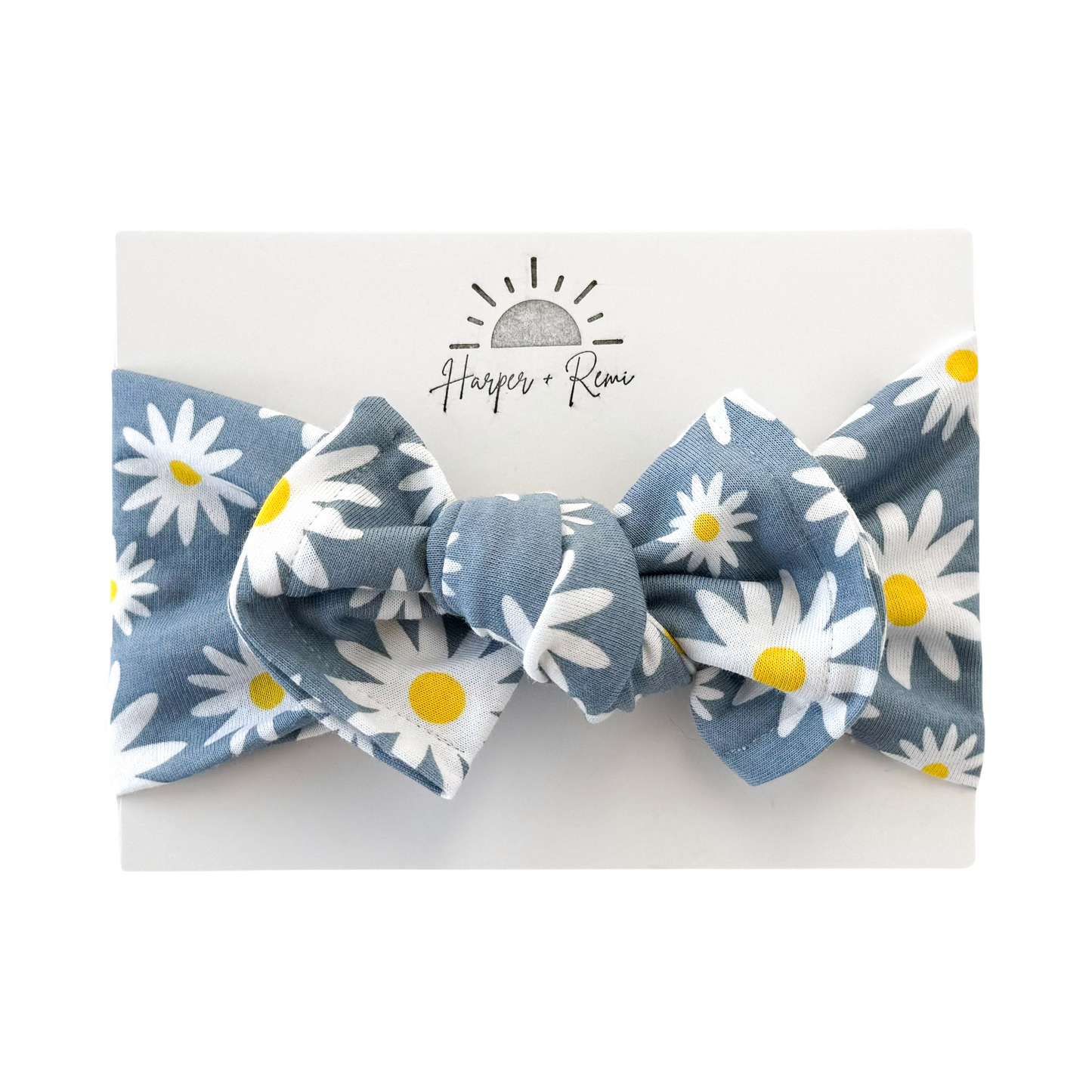 Blue Daisy | Cotton Jersey Top Knot