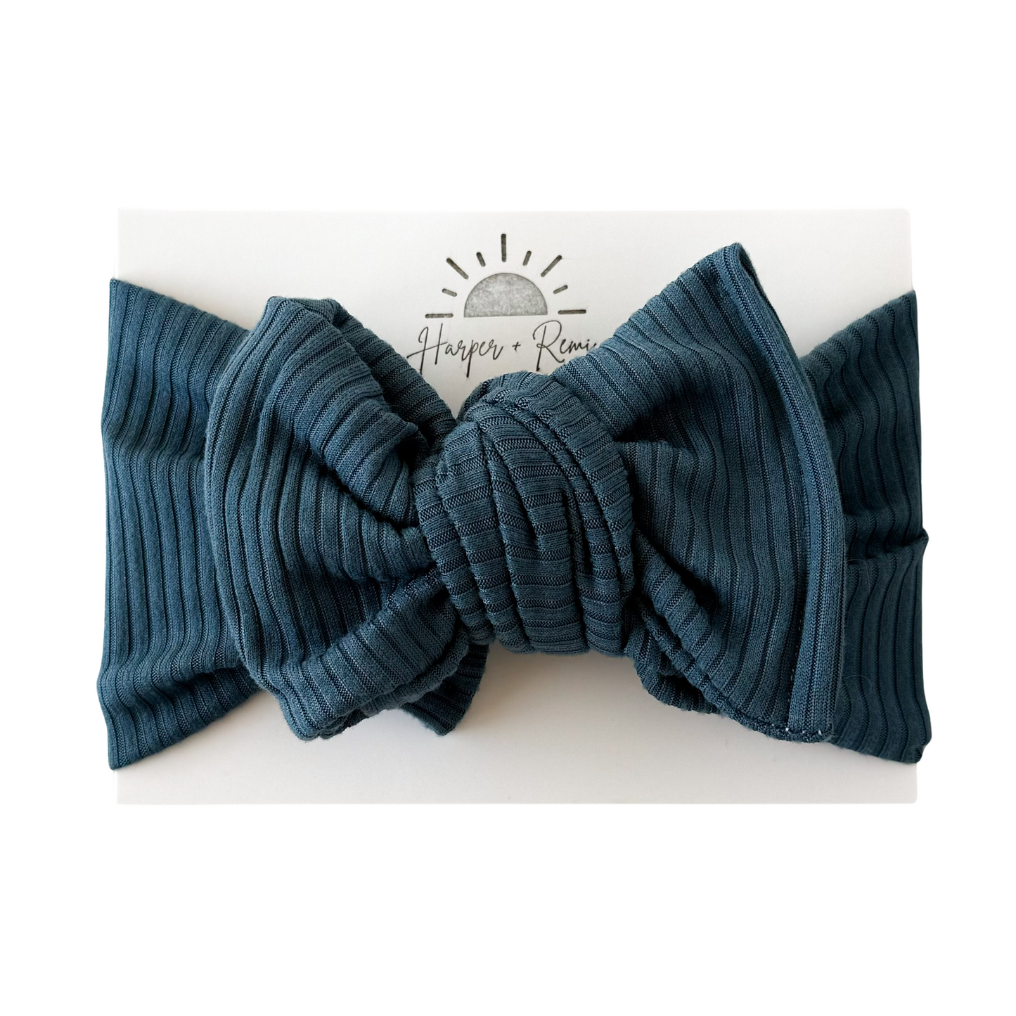 Blue | Ribbed Oversized Bow