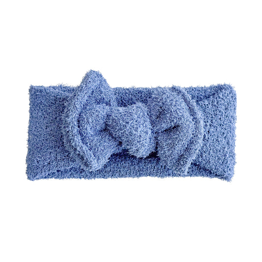 Blue Teddy Bear Baby Top Knot
