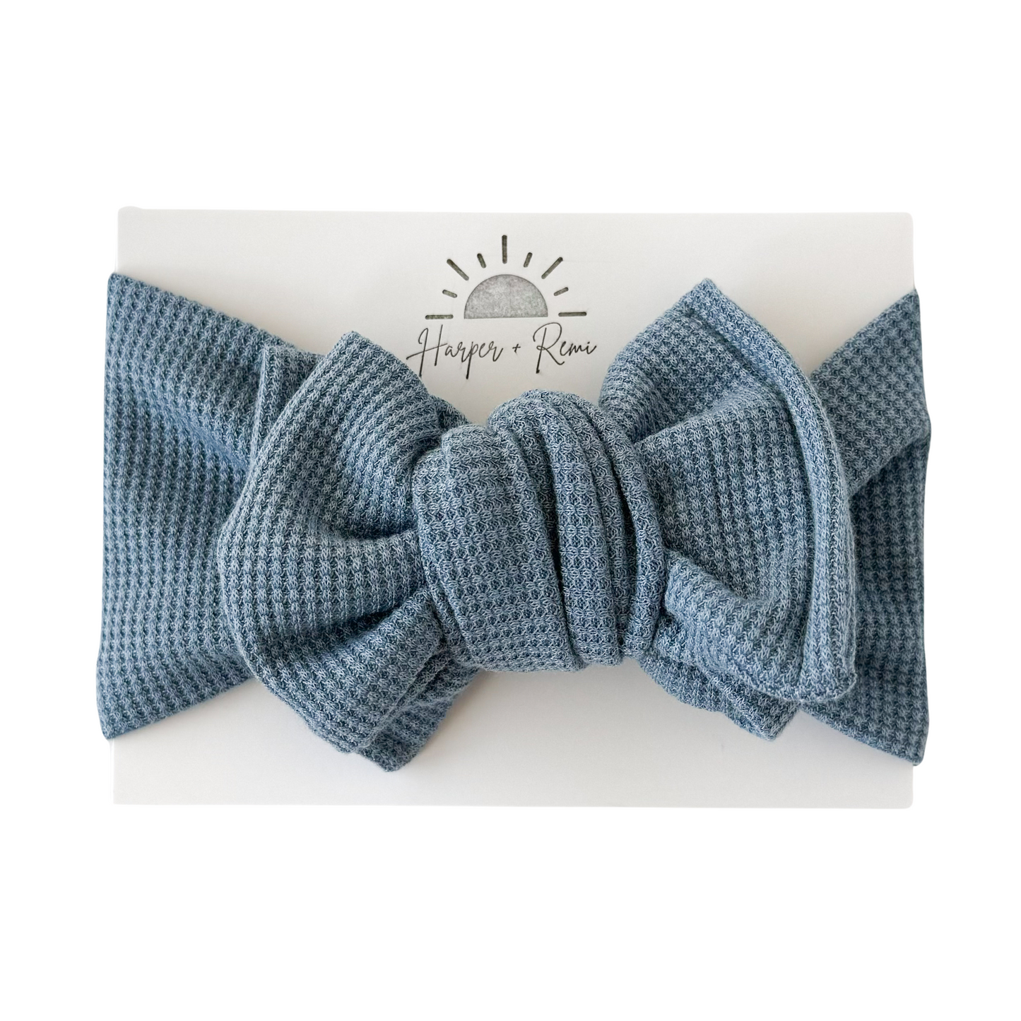 Dusty Blue | Waffle Oversized Bow