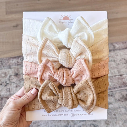 Pointelle Basics Bow Bundle | Blush Neutral Solids