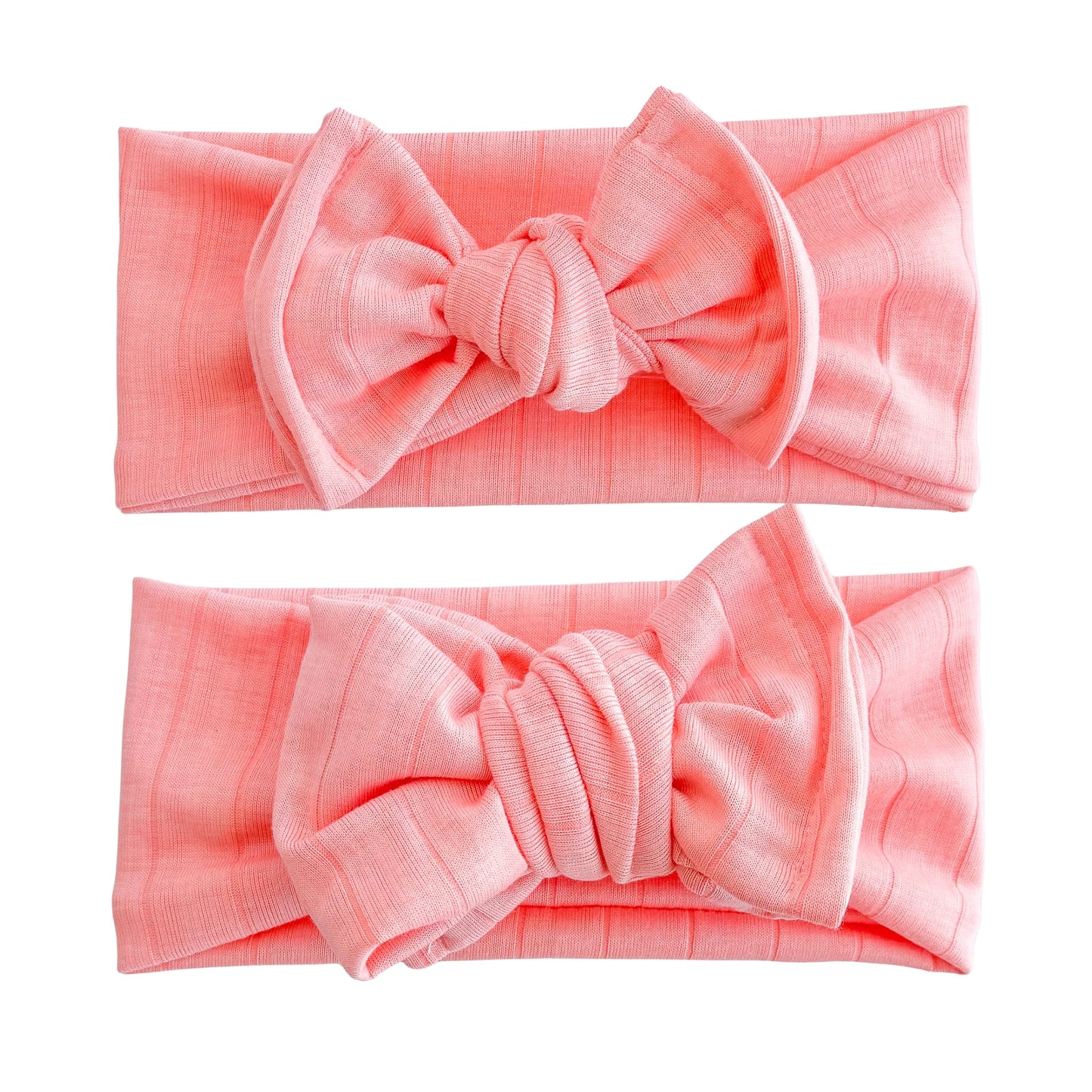 Bright Coral Wide Ribbed Baby Headband