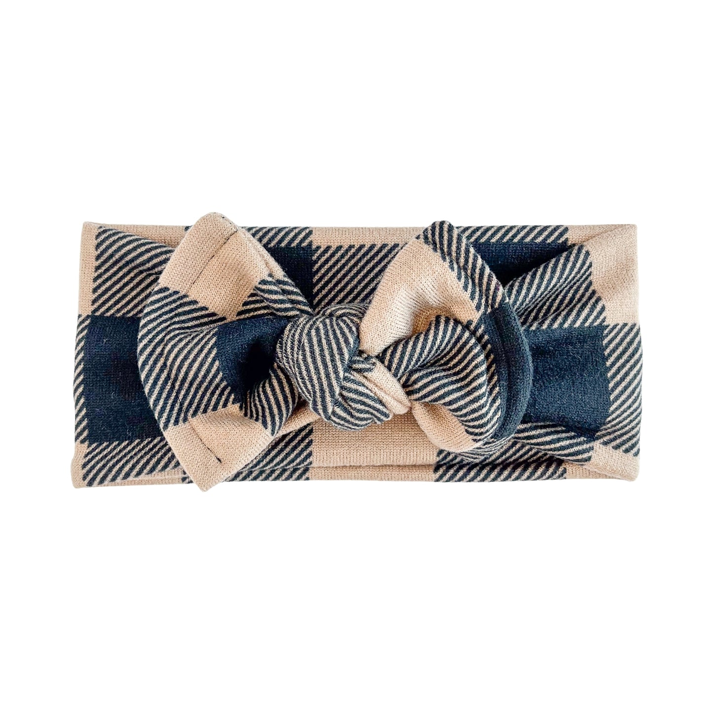 Buffalo Plaid Brushed Headband (Black & Brown)
