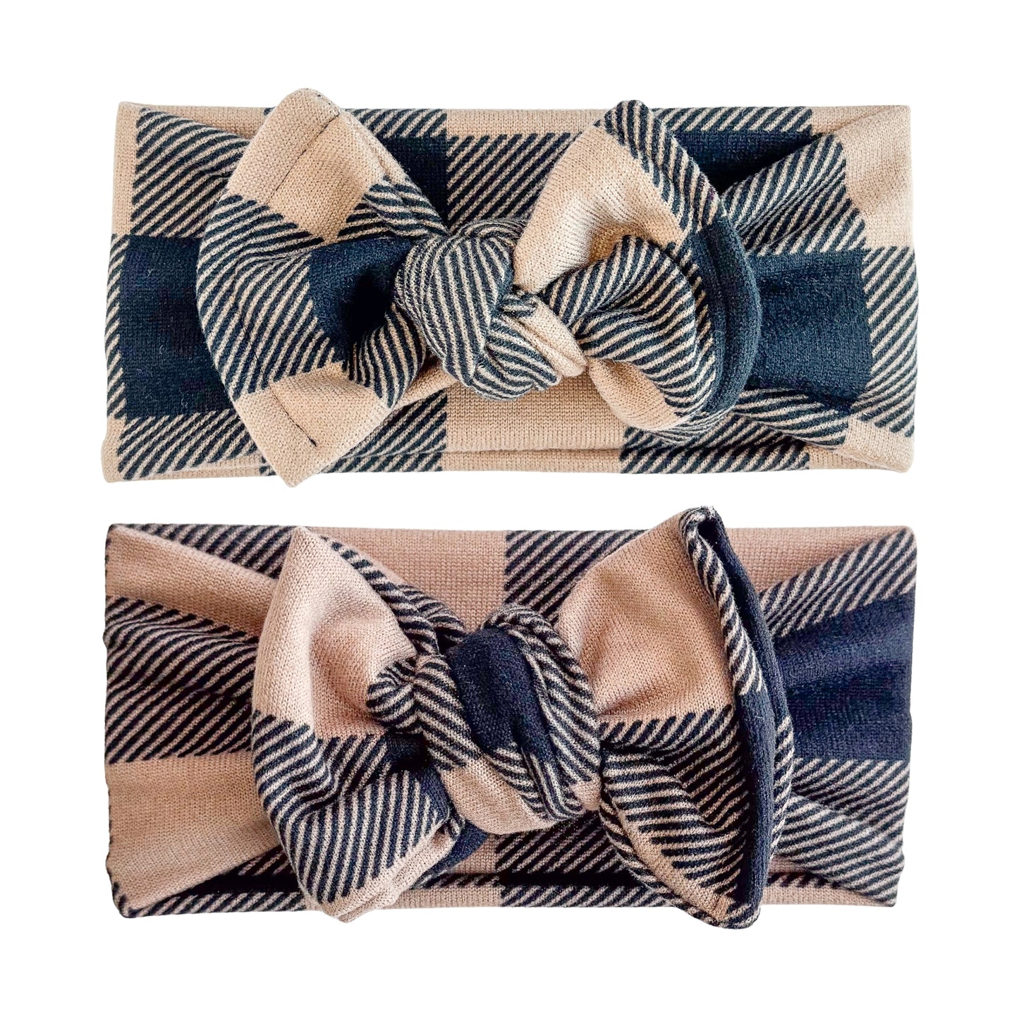 Buffalo Plaid Brushed Headband (Black & Brown)