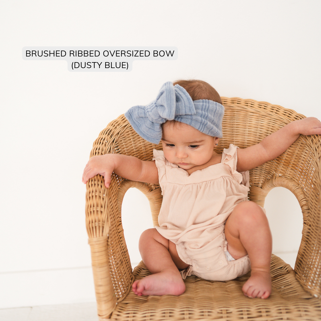 Dusty Blue Brushed Ribbed Baby Headband