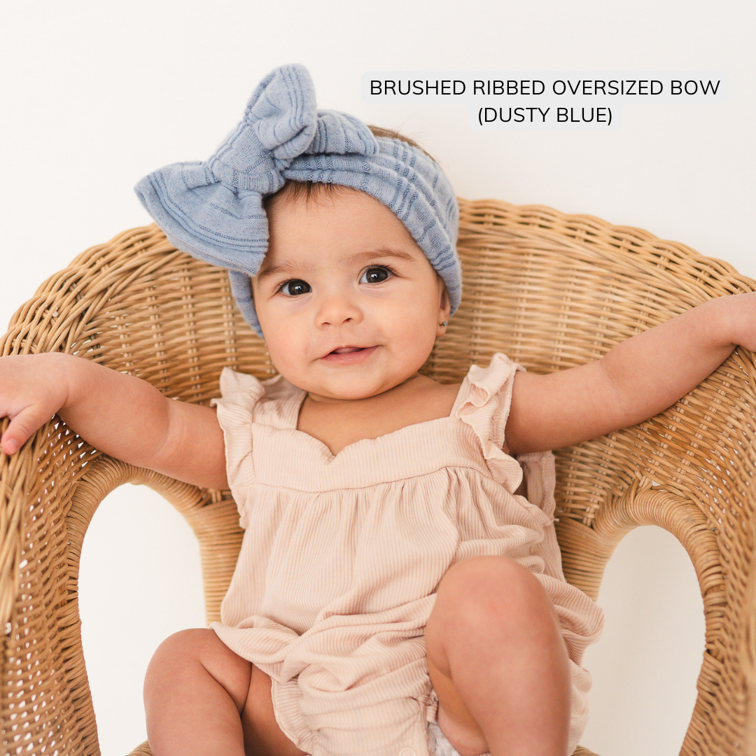 Dusty Blue Brushed Ribbed Baby Headband