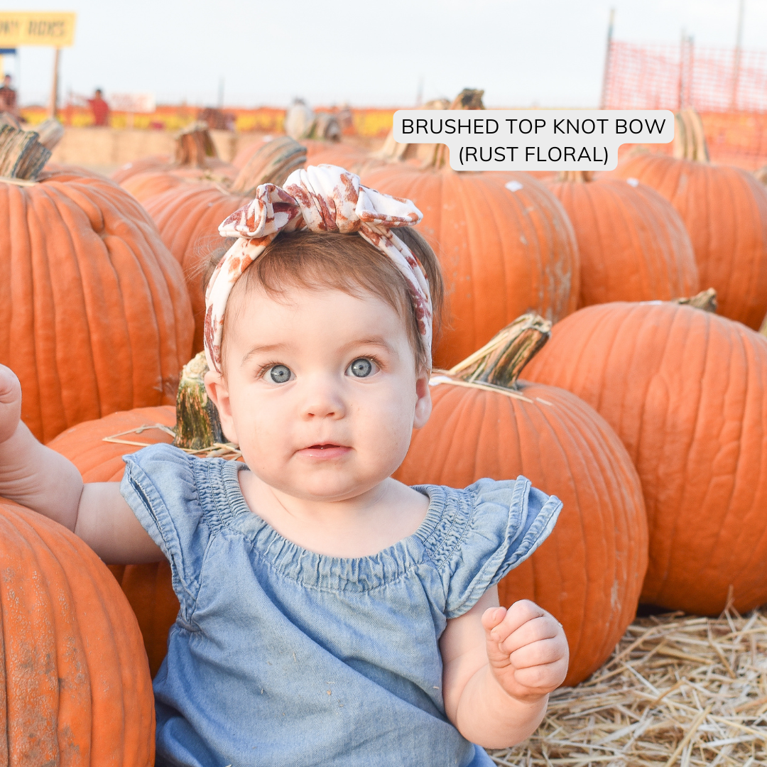 Rust Floral Brushed Baby Headband
