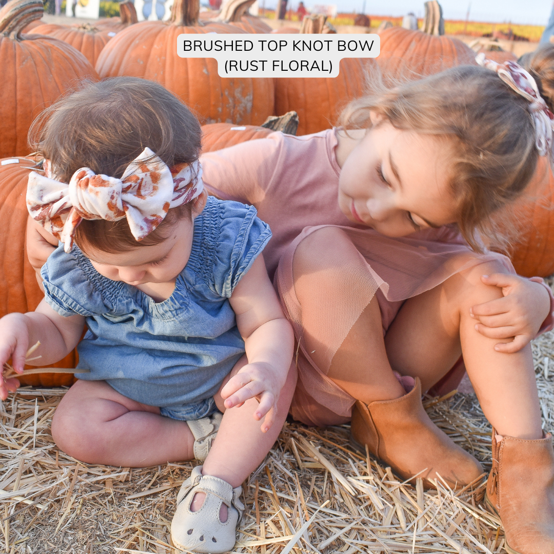 Rust Floral Brushed Baby Headband