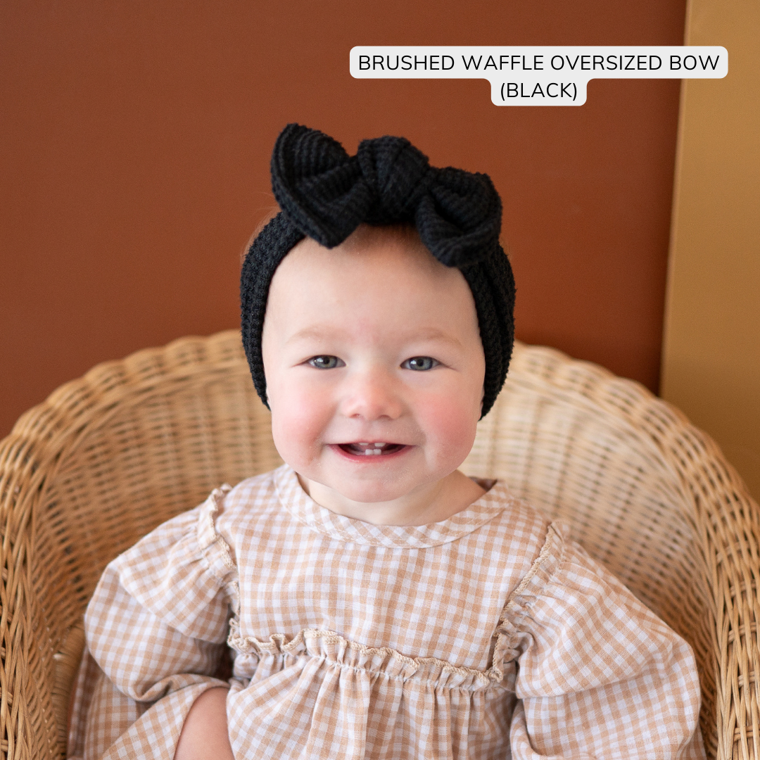Black Brushed Waffle Sweater Baby Headband