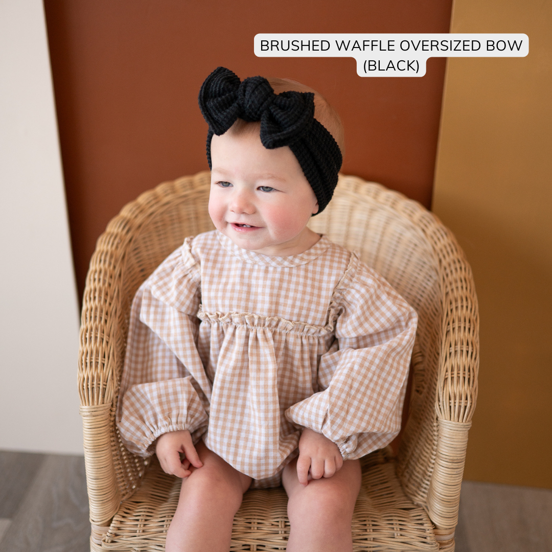 Black Brushed Waffle Sweater Baby Headband