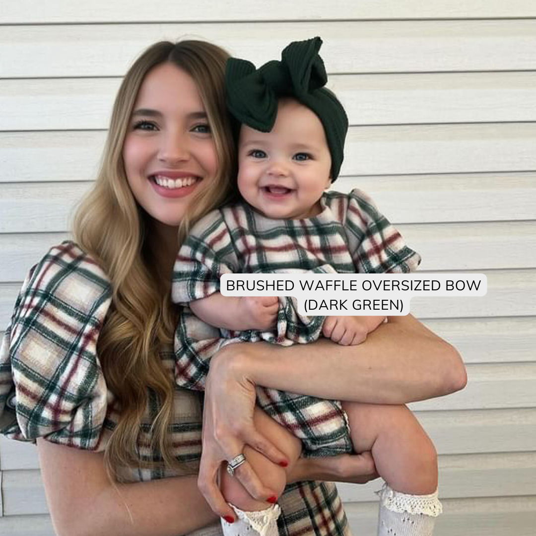 Dark Green Brushed Waffle Baby Headband