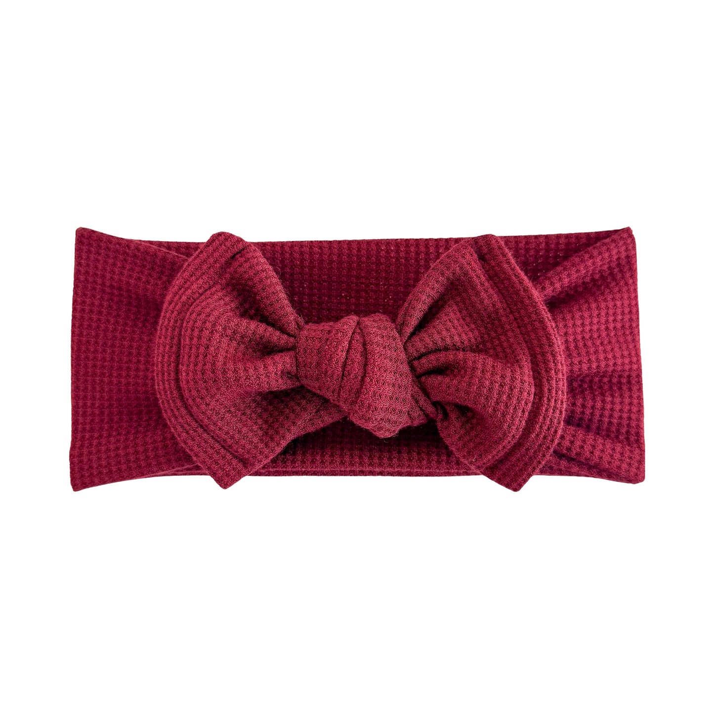 Burgundy Waffle Baby Headband
