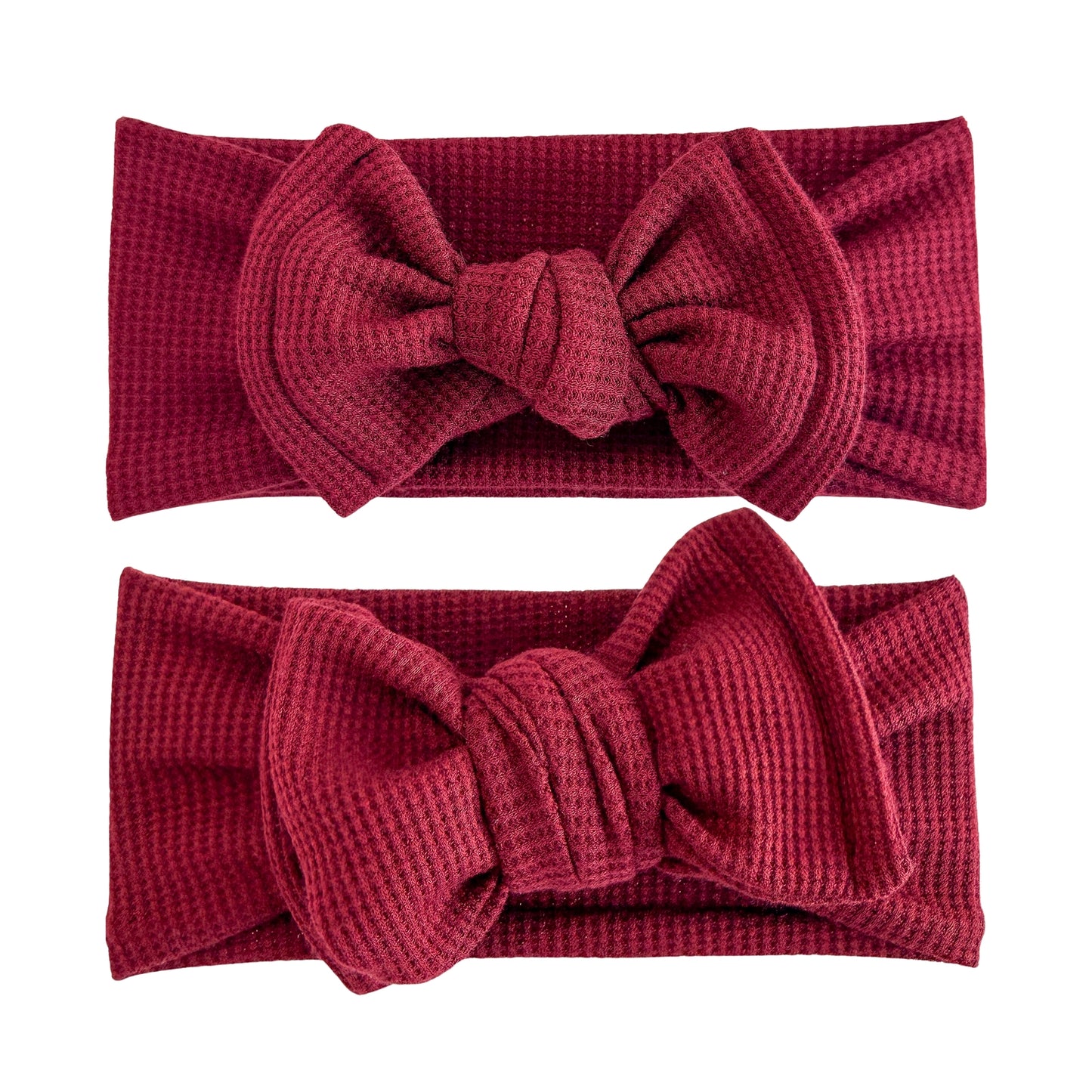 Burgundy Waffle Baby Headband