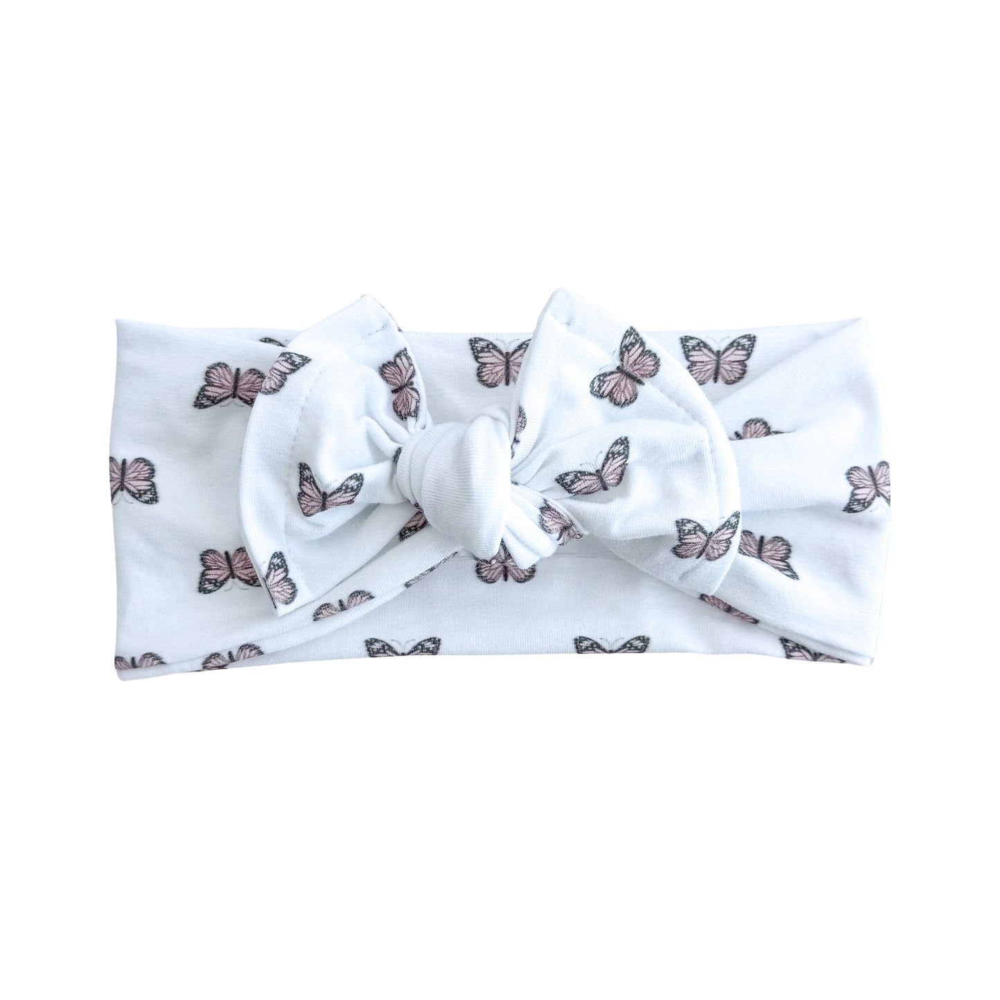 Butterfly Print Cotton Jersey Baby Headband