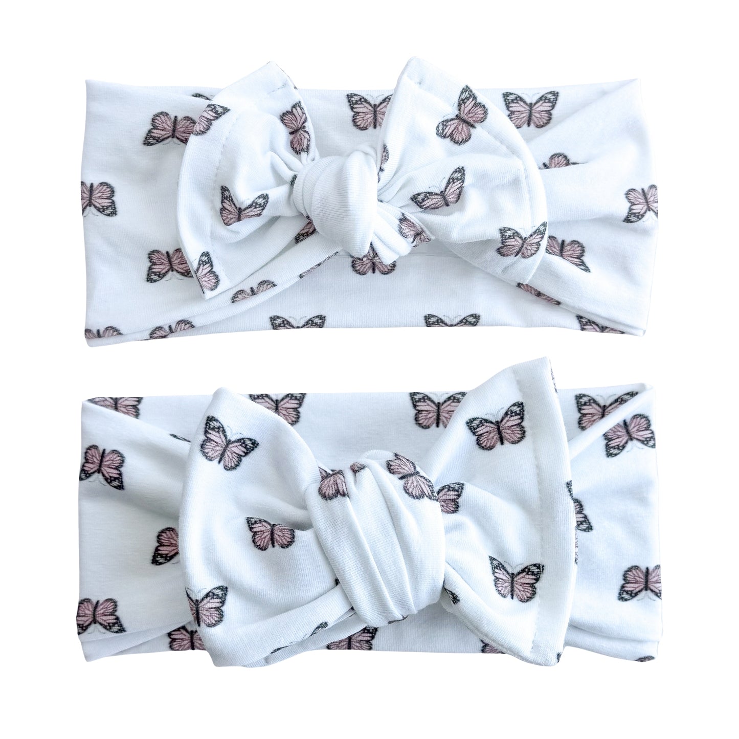 Butterfly Print Cotton Jersey Baby Headband