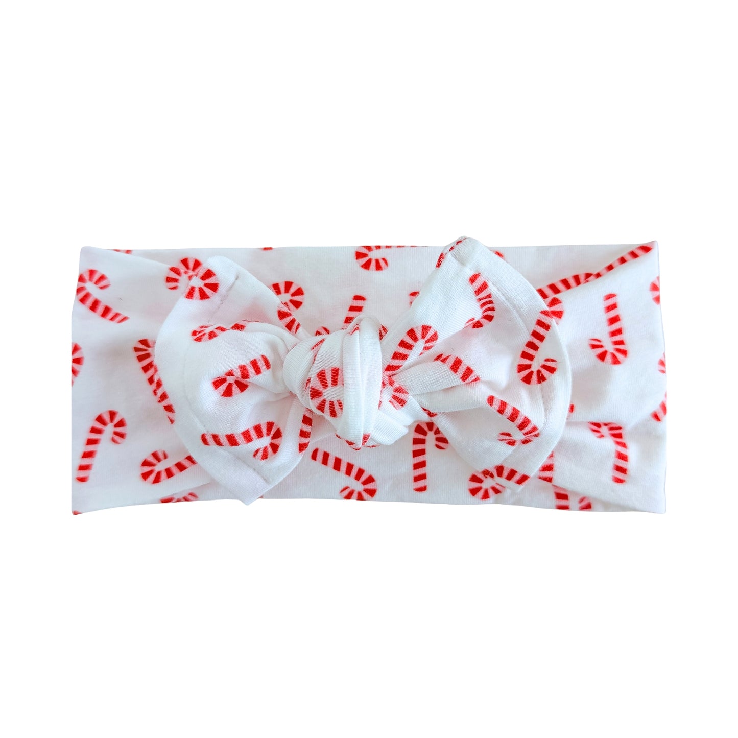 Sweet Candy Canes | Red + Pink Holiday Baby Headband (Micro Print)