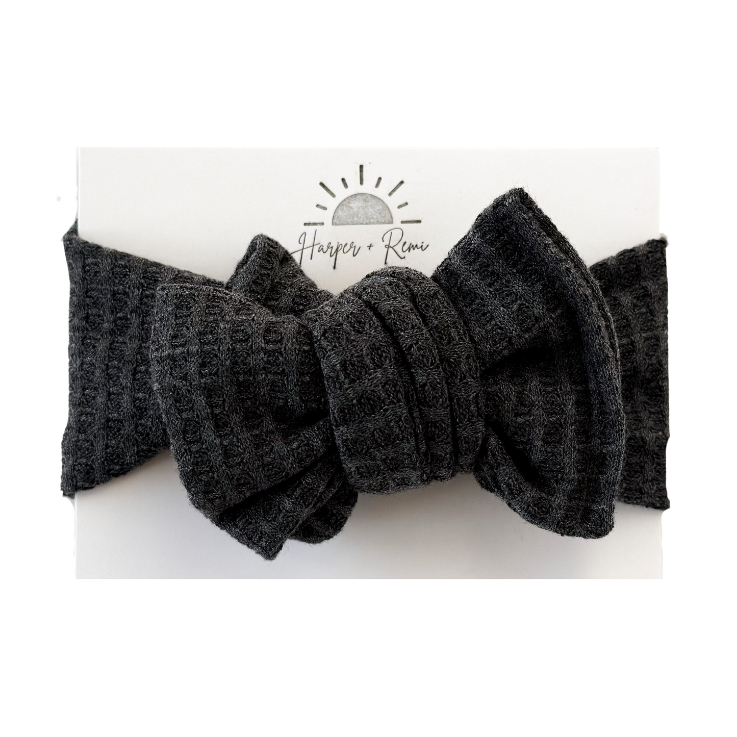 Charcoal Gray Honeycomb | Waffle Oversized Bow