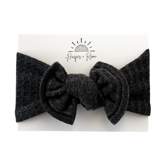 Charcoal Gray Honeycomb | Waffle Top Knot