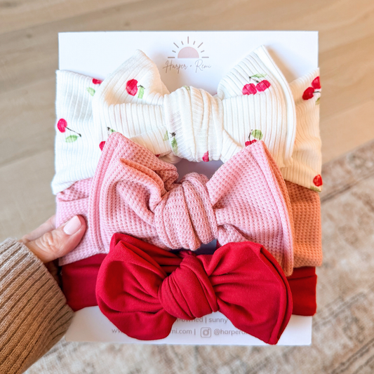 Cherry On Top | Valentine Baby Bow Bundle